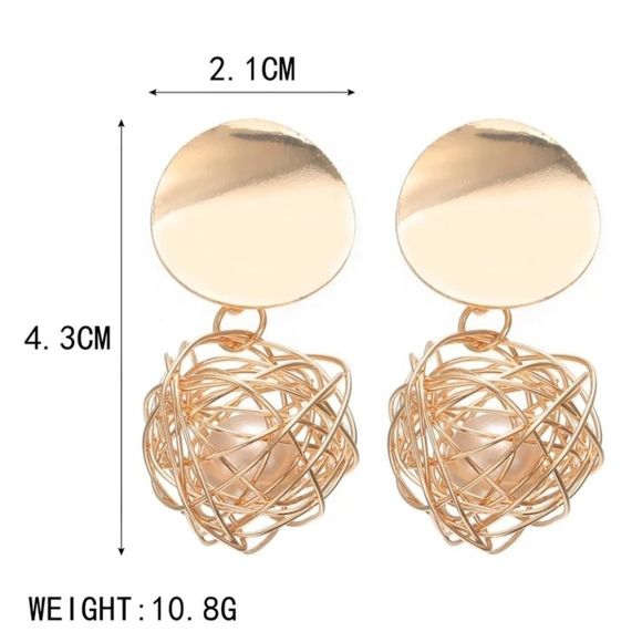 Gold and Pearl Drop Round Earings - Picture 8 of 8